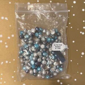 Vantel Pearls By The Coast Necklace - Blue, Silver, White